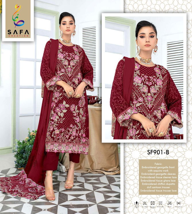 SF PK 901 By Safa Georgette Pakistani Suits Wholesale Shop In Surat